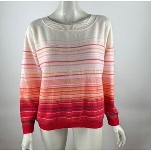 Anthropologie Cashmere Emmeline Crewneck Sweater Women S NWOT Long Sleeve Stripe